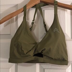 Oner active unified twist sports bra olive green